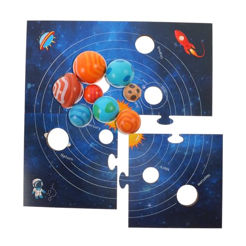 VICASKY Solarsystem Spielzeug Space Planets Puzzlespielzeug Holz Solarsystem Model Board Vorschullernaktivitäten Für Kinder von VICASKY