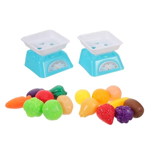 VICASKY Spielküche Zubehör mit Mini Realistische Nachahmung Gemüse Früchte Pädagogisches Spielset für Rollenspiele Kreativität Gewichtskonzepte Tragbares Küchenspielzeug von VICASKY