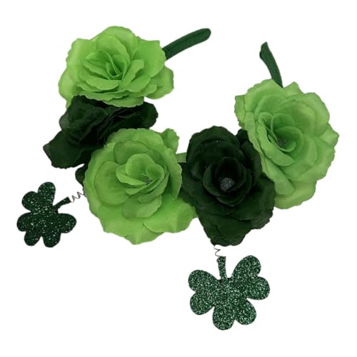 VICASKY St Patrick's Day Haarband Damen Blumenstirnband mit Grünem Kleeblatt Partyhaarschmuck Leichtes Komfortables Stirnband für Festumzug und Feier VICASKY St Patrick's Day Haarband Damen Blumenstirnband mit Grünem Kleeblatt Partyhaarschmuck Leichtes Komfortables Stirnband für Festumzug und Feier von VICASKY