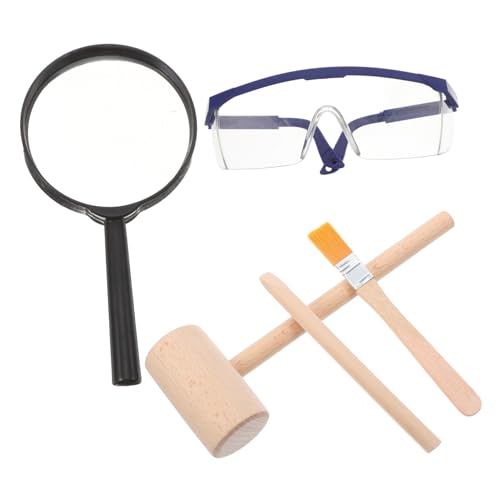 VICASKY Stem Dinosaurier Ausgrabungsset mit Holzhammer Meißel Lupe und Bürste für Ab Jahren Wissenschaftliches Entdeckerspielzeug zur Fossiliengrabung und Familienaktivität von VICASKY