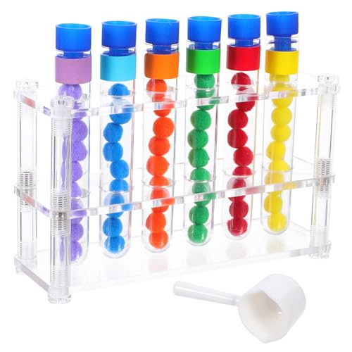VICASKY Stem Wissenschaftliche Testrohre mit Ständer für Farbzuordnung und Zählspiel Montessori Lernspielzeug für Mathematische Fähigkeiten und Sensorische Entwicklung VICASKY Stem Wissenschaftliche Testrohre mit Ständer für Farbzuordnung und Zählspiel Montessori Lernspielzeug für Mathematische Fähigkeiten und Sensorische Entwicklung von VICASKY