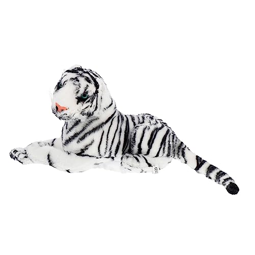 VICASKY Stoffpuppen Ausgestopftes Tierspielzeug Tigerpuppe Mit Tieren Gefüllte Puppen Simulation Tiger Weiß von VICASKY
