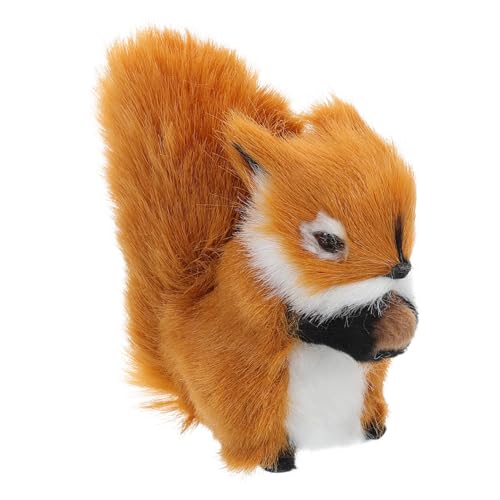 VICASKY Stofftiermodell Befestigungselemente für zu Hause Kleiner Zaun Zaun Plüscheichhörnchen Realistische Tierfigur weiches gefülltes Tier kleine Tierfiguren Kunstpelz Light Brown von VICASKY