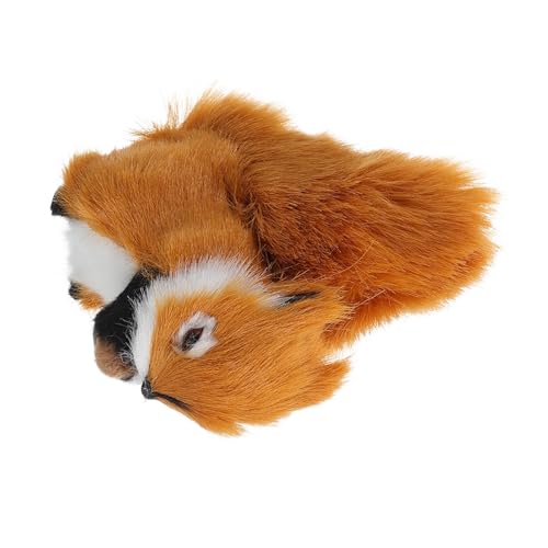 VICASKY Stofftiermodell Kleine Toilettenventile Desktop-eichhörnchen Pelzige Simulierte Eichhörnchen Mini -Zaun Weihnachtssimulierte Eichhörnchen Mini-eichhörnchen Light Brown Kunstpelz von VICASKY