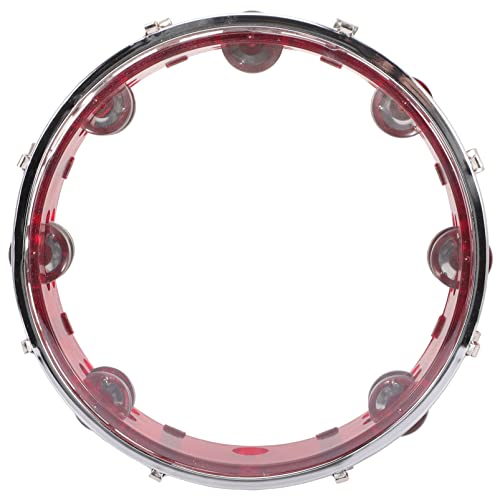 VICASKY Tamburinspielzeug Kinderinstrument Schlaginstrument Tamburine Musikinstrumente tragbares Tamburin Percussion Musical Instrument Kindermusikinstrument Metall rot von VICASKY