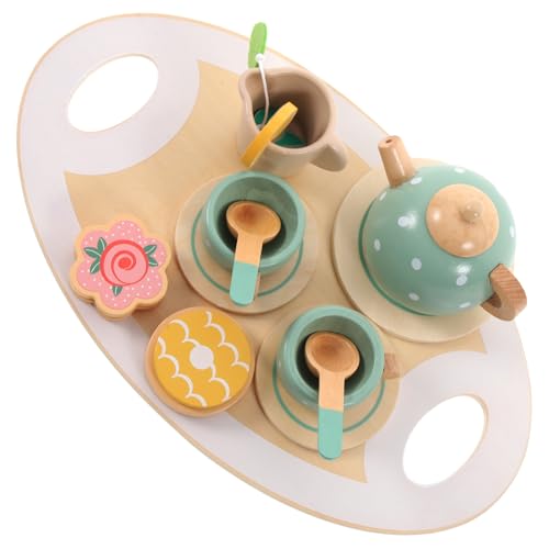 VICASKY 1 Set Kinder-teeservice Spielküchenzubehör Holz Mini Tea Party Set Für Kleinkinder 1-3 von VICASKY