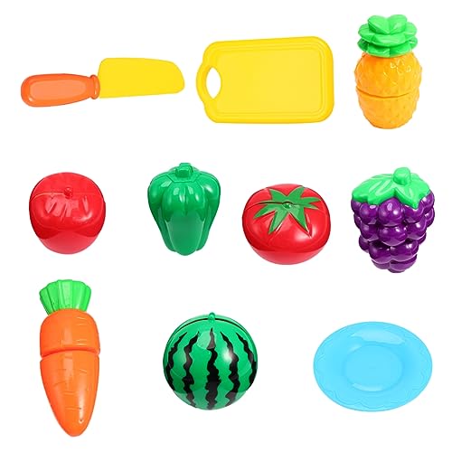 VICASKY Teiliges Gemüse und Obstspielzeug Set zum Schneiden Buntes Umweltfreundliches Küchen Spielset für Fördert Kreativität Hand Auge Koordination und Farberkennung und Rollenspielzeug von VICASKY