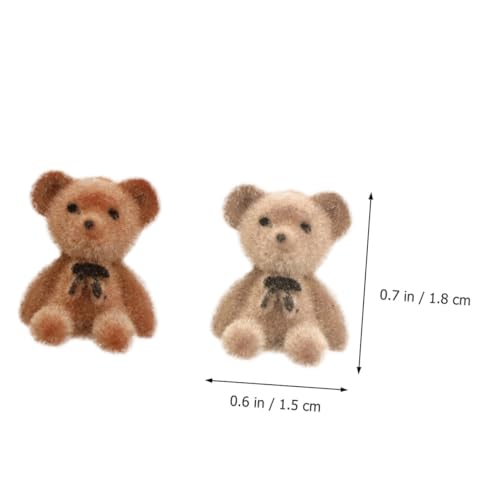 VICASKY Teiliges Mini Bären Dekorationen aus Flockstoff DIY Taschen zubehör mit Schleifen Design Bunte Farben für Schmuck Rucksäcke und Kleidung Langlebig und Niedlich von VICASKY