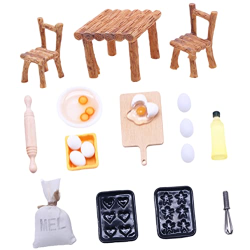 VICASKY Teiliges Miniatur Puppenhaus Esszimmer Set aus Holz Kleine Handgefertigte Esstisch und Stuhlmodelle Realistische Miniaturmöbel Geeignet für Puppenhaus Zubehör und Kreative VICASKY Teiliges Miniatur Puppenhaus Esszimmer Set aus Holz Kleine Handgefertigte Esstisch und Stuhlmodelle Realistische Miniaturmöbel Geeignet für Puppenhaus Zubehör und Kreative von VICASKY