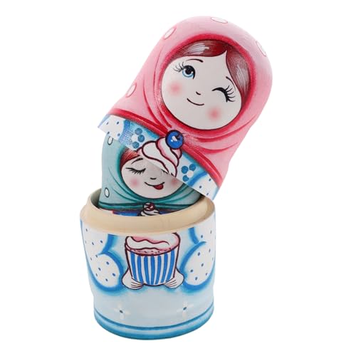 VICASKY Teiliges Nesting Dolls Set aus Natürlichem Holz Handbemalte Russische Puppen Traditionelle Dekoration Leicht und Kompakt für Familie und Reise VICASKY Teiliges Nesting Dolls Set aus Natürlichem Holz Handbemalte Russische Puppen Traditionelle Dekoration Leicht und Kompakt für Familie und Reise von VICASKY