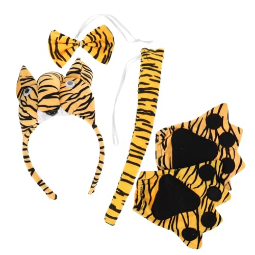 VICASKY Tiger Kostüm Zubehör mit Teiligem Tiger Stirnband und Schwarzen Handschuhen Weiches Langlebiges Halloween Cosplay Accessoire für Faschingskostüm Tierparty und Bühnenauftritte VICASKY Tiger Kostüm Zubehör mit Teiligem Tiger Stirnband und Schwarzen Handschuhen Weiches Langlebiges Halloween Cosplay Accessoire für Faschingskostüm Tierparty und Bühnenauftritte von VICASKY