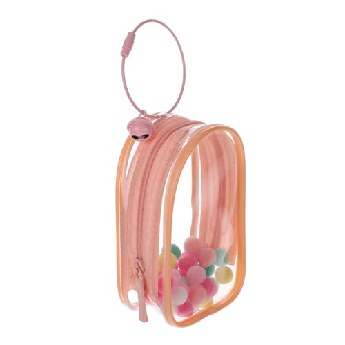 VICASKY Transparente Puppentasche mit Glocke und Ring Hochsichtbare Mini Figurentasche für Puppenliebhaber Modische Außentasche in Pfirsichrosa Spielerisches Accessoire für Unterwegs VICASKY Transparente Puppentasche mit Glocke und Ring Hochsichtbare Mini Figurentasche für Puppenliebhaber Modische Außentasche in Pfirsichrosa Spielerisches Accessoire für Unterwegs von VICASKY