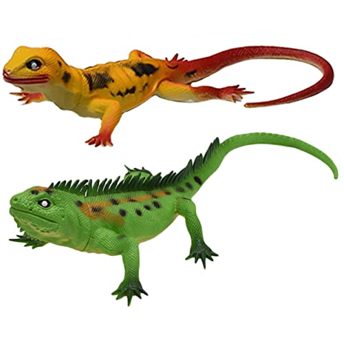 VICASKY Tricky Spielzeug 2st Künstliche Eidechse Krabbelndes Spielzeug Reptilienspielzeug Dehnbares Spielzeug Für Angst Realistisches Eidechsenspielzeug Dehnbare Eidechse PVC Tier Kind von VICASKY