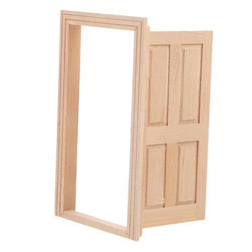 VICASKY Türmodell Kinderspielzeug minispielzeug Puppenhaus Dekoration Modell Holztür Mini-Dekoration Neon-Partyzubehör Miniaturen mehrere Tiere jo Mini-Hausdekoration Holzhandwerk Beige von VICASKY