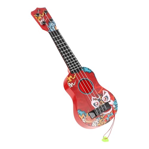 VICASKY Ukulele für Kinder Gitarren Musikinstrumente Simulations-Ukulele Gitarre für Kinder Kindergitarre schöne Gitarre Platz Modell kleine Gitarre Spielzeug Kleinkind Plastik rot von VICASKY