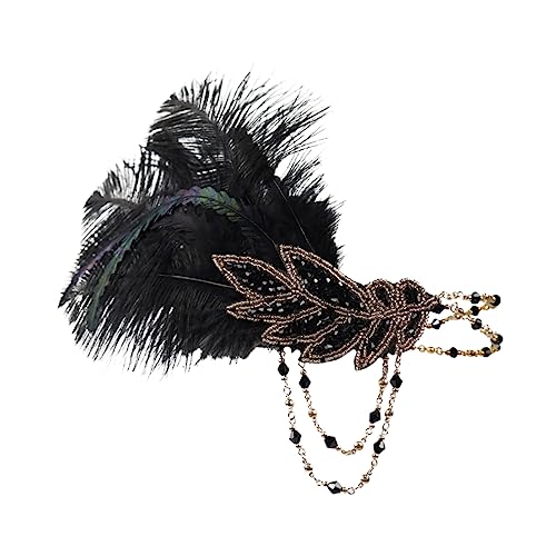VICASKY Vintage Schwarzes Haarband für Kostüm Accessoire für Partys und Events für Karneval Bälle und Festlichkeiten Hochwertige Verarbeitung und Auffälliges Design für Besondere Anlässe von VICASKY
