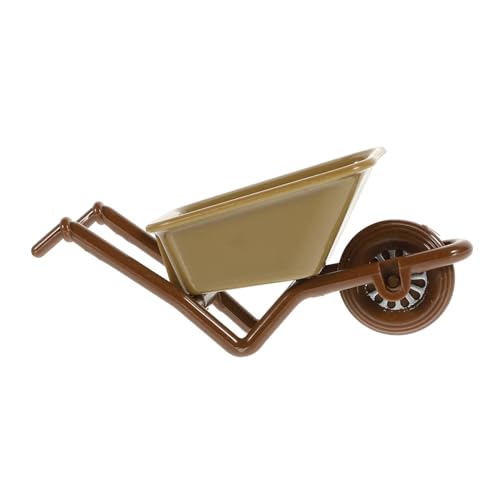 VICASKY Warenkorb-Modell Kinderwagen Figuren Mini-schubkarre Feengarten Zubehör Winzig Miniaturen Mini-Push Miniatur-schubkarre Kleines Trolley-Modell Mini-Wagen-dekore Abs Brown von VICASKY