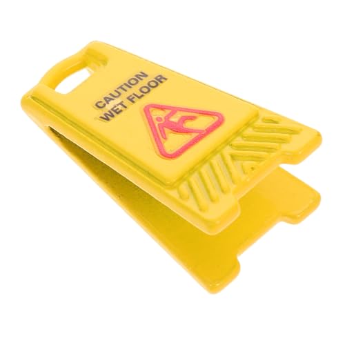 VICASKY Warnschild Nasser Boden Gelbes Warnzeichen für Puppenhaus Dekoration und DIY Zubehör für Fotorequisiten und Szenenornamente von VICASKY