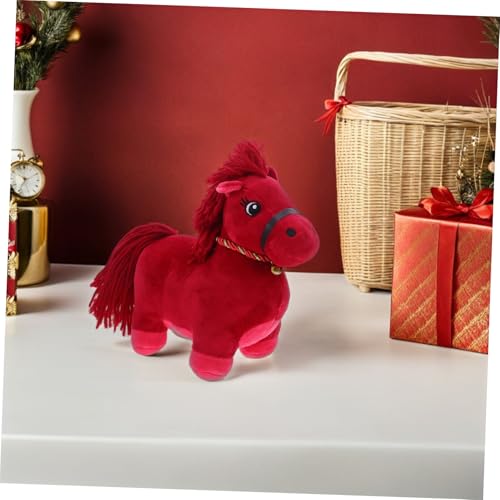 VICASKY Weiches Rotes Plüsch Pferd Chinesisches Tierkreiszeichen Maskottchen Kuscheliges Stofftier für Neujahrsdekoration Festliche Glücksbringer Dekoration für Zuhause VICASKY Weiches Rotes Plüsch Pferd Chinesisches Tierkreiszeichen Maskottchen Kuscheliges Stofftier für Neujahrsdekoration Festliche Glücksbringer Dekoration für Zuhause von VICASKY