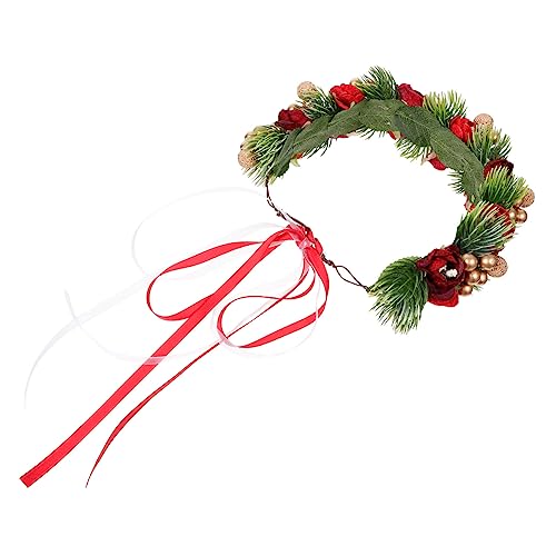 VICASKY Weihnachtlicher Blumenkranz Haarreif mit Glocken und Zapfen Handgefertigtes Stirnband für Frauen Leichtes Sicheres Haarschmuck Accessoire für Festtagsfeiern und Kostümpartys VICASKY Weihnachtlicher Blumenkranz Haarreif mit Glocken und Zapfen Handgefertigtes Stirnband für Frauen Leichtes Sicheres Haarschmuck Accessoire für Festtagsfeiern und Kostümpartys von VICASKY
