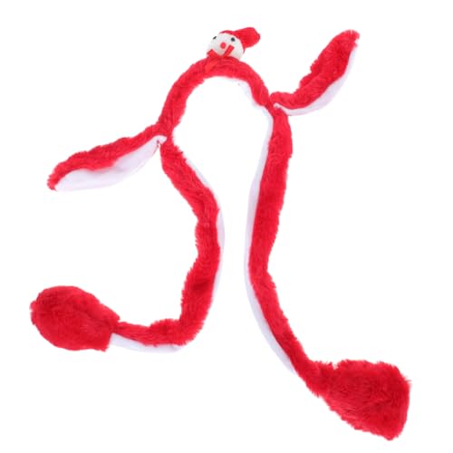 VICASKY Weihnachtlicher Schneemann Haarreif mit Beweglichen Hasenohren Weicher Kopfschmuck für Mädchen Lustiges Party Accessoire Einzigartiges Design Rot von VICASKY