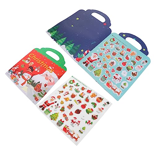VICASKY Weihnachts Stickerbuch Aufkleber Für Weihnachtsaufkleber Kinderaufkleber Stickerbuch DIY Aufkleber Weihnachts Stickerbücher DIY Stickerbuch Partygeschenk Beschichtetes von VICASKY