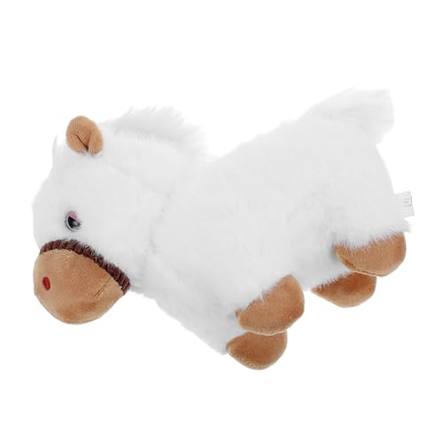 VICASKY Weißes Pferd Plüschtier Kuscheliges Stofftier als Maskottchen für Neujahr und Geburtstagsfeiern für Heimdekoration Lebensecht von VICASKY