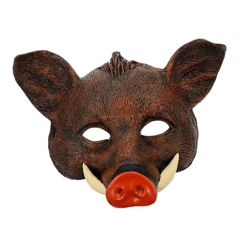 VICASKY Wildschwein-Maske, braun, Halloween-Party-Kostüm, Zubehör, Tiermaske, PU-Material für Cosplay-Requisite VICASKY Wildschwein-Maske, braun, Halloween-Party-Kostüm, Zubehör, Tiermaske, PU-Material für Cosplay-Requisite von VICASKY