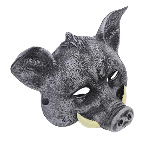 VICASKY Wildschwein Maske halloween cospaly masken Horror- Fuchsmasken Halloween-Hälfte Hyäne halloween mitgebsel halloween oblaten Maske für Karneval Maskerade-Party-Maske Pu Black von VICASKY