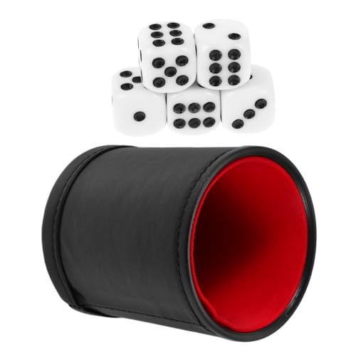 VICASKY Würfelbecher aus PU Leder mit Filzfütterung Geräuschdämpfend für Bar und Familienspiele Stilvoller Dice Shaker Perfektes Zubehör für Brettspiele und Partyspaß von VICASKY