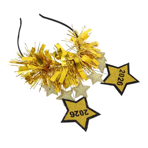 VICASKY Year Party Haarband Gold mit Sternen und Zahlen Festlicher Silvester Stirnband für Partys Bälle und Feiertagsfeiern Stilvolles Accessoire für Damen und Herren von VICASKY