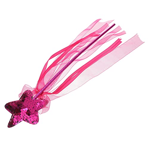 VICASKY Zauberstab Puppe Mädchen Dekorationen Fairy Wand Party mitgebsel spielwaren draußen Party Decoration Toy glitzernde Zauberstäbe Feenstab mit Bändern Polyester rot von VICASKY