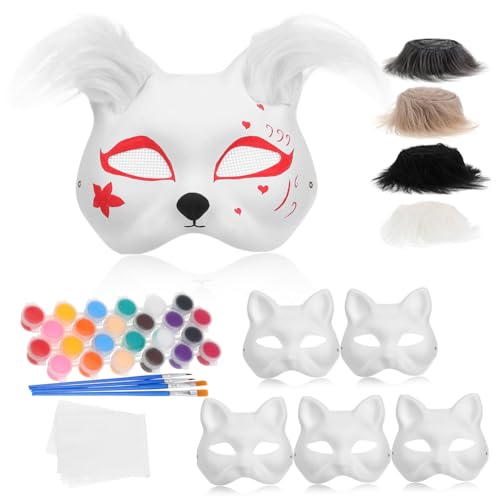 VICASKY Zum Basteln Von Halbmasken Zum Ausmalen Für Basteltiere Unbemalt Halloween Deko Party Malen Malen Kostüm Basteln Blanko Maskerade Katzenpapier VICASKY Zum Basteln Von Halbmasken Zum Ausmalen Für Basteltiere Unbemalt Halloween Deko Party Malen Malen Kostüm Basteln Blanko Maskerade Katzenpapier von VICASKY