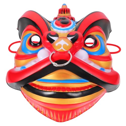 VICASKY halloween masken halloweenmaske masken zu halloween masken für halloween hallowen masks Tiermaske Löwenmaske Teufelsmaskenmänner Tanzmaske Cosplay-Maske Halloween-Maske Plastik rot von VICASKY