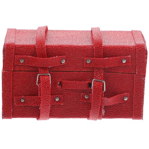 VICASKY puppenhaus Koffer Leute aus dem Puppenhaus Einhornspielzeug für Mädchen Plüschtiere für kinderspielzeug Mini- Rollkoffer Holz rot von VICASKY