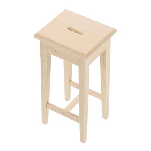 VICASKY puppenhaus hocker deko kleine holzbank Puppenhaus Stuhl Modell Dollhouse Accessories Kleiner Miniaturhocker Mini-Holzhockermodell Küchenhocker und Stühle Mini-Hocker von VICASKY