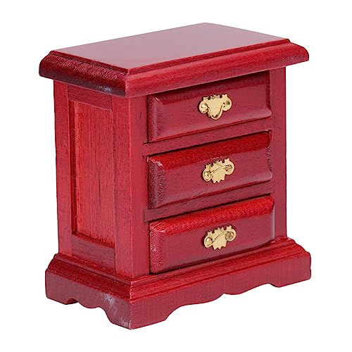 VICASKY puppenhaus kommode Miniatur Schrank Puppenhausständer klein Dekorationen Miniatur-Zubehör Holzschrank für Miniaturhaus Miniatur-Schrankdekor Mini-Hausschrank basteln Birke von VICASKY