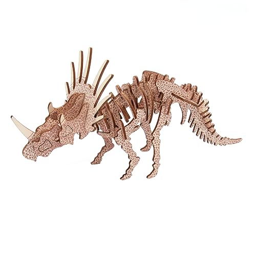 VICASKY Triceratops Spielzeug für Kinder kindergeschenk Wooden Puzzles kinderspielzeuge Wooden Handicraft puzzletisch Dinosaurier-Puzzle Puzzles aus Holz hölzern 3D Bambus von VICASKY