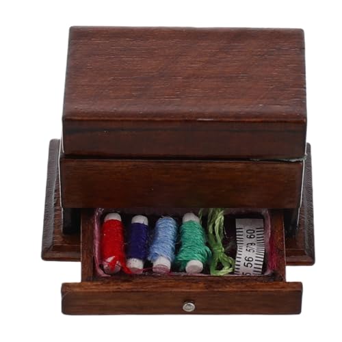 Vintage für Puppenhaus Holz Nähzubehör Klassisch Gestaltete Aufbewahrungslösung Charmante Deko für Puppenhausmöbel Detailgetreu und Praktisch Vintage für Puppenhaus Holz Nähzubehör Klassisch Gestaltete Aufbewahrungslösung Charmante Deko für Puppenhausmöbel Detailgetreu und Praktisch von VICASKY