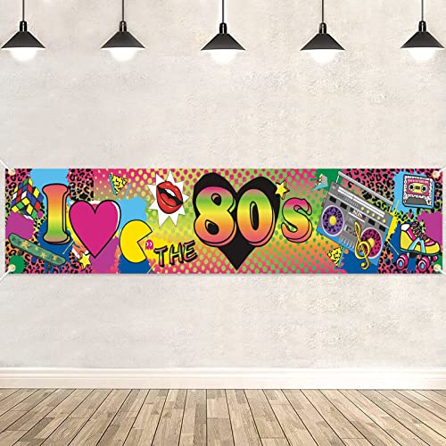 80er Party Dekoration, 80er Party Banner, I Love The 80s Banner, 80er Jahre Dekoration, 80er Jahre Banner, 1980 Party Deko Hintergrund für neon 80er Jahre Geburtstag Party Deko Hip Hop Dekoration von VICSOM