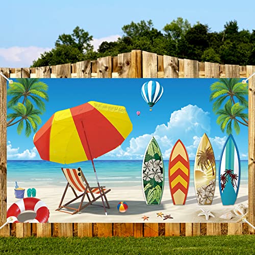Strand Banner, Beach Party Hintergrund, Hawaii Surfbrett Hintergrund, Hawaii Deko Beach Surfing, Sommer Aloha Hintergrundbanner Tropischen Hawaiianischen Party Hintergrund Banner für Beach Surfboard von VICSOM