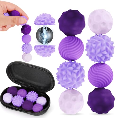 8 Stück Magnetische Fidget Toys, VICTERR Magnetische Sensorik Bälle, Anti-Stress Spielzeug aus Silikon, Fidget Bälle Magnetspiele Anti-Stress Spielzeug für Erwachsene Kinder Stressabbau Lila von VICTERR