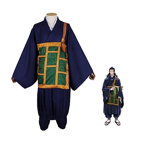 VIDOJI Geto Suguru Cosplay Kostüm Geto Suguru Kimono Outfits Anzug Halloween Komplettset,M-Blue von VIDOJI
