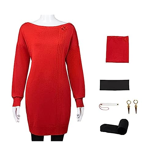 VIDOJI Yor Forger Cosplay Kostüm Anime Roter Pullover Uniform Halloween Outfits,M-Red VIDOJI Yor Forger Cosplay Kostüm Anime Roter Pullover Uniform Halloween Outfits,M-Red von VIDOJI