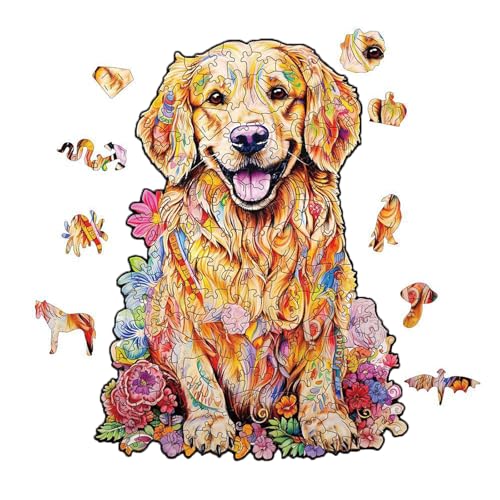 VIDSTW 140-150 Pcs Holzpuzzle Einzigartig Holz Puzzle Wooden Puzzle Erwachsene Holzpuzzles Kind Holzpuzzle Tiere Farbe Wood Puzzle Holz für Kreative Geschenke, Interessantes Spielzeug (Hund) von VIDSTW