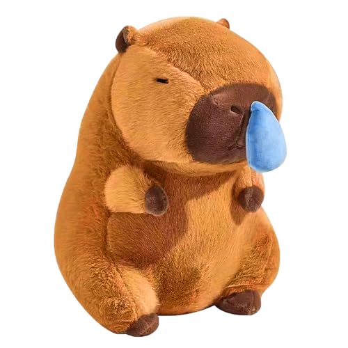 VIDSTW 23 cm Capybara Kuscheltier Capybara Plüschtier Realistisch mit Niedlich Rotz Wasserschwein Kuscheltier Plüschtier Weich für Kinderspielzeug Möbeldekoration (Rotztyp) von VIDSTW