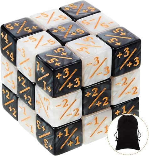 VIDSTW 24 Stück Würfel Zähler, Magic Würfel Token Würfel D6 Würfel Würfelzähler mit Aufbewahrungsbeuteln Kartenspiel Zubehör Token Würfel Loyalität Würfel, für Versammlungen, Spiele (Weiß+Schwarz) VIDSTW 24 Stück Würfel Zähler, Magic Würfel Token Würfel D6 Würfel Würfelzähler mit Aufbewahrungsbeuteln Kartenspiel Zubehör Token Würfel Loyalität Würfel, für Versammlungen, Spiele (Weiß+Schwarz) von VIDSTW