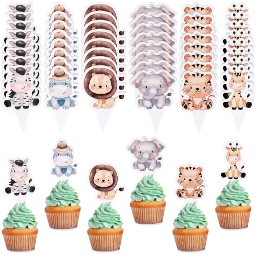 48 Stück Tortendeko Tiere Waldtiere, Muffin Deko, Cupcake Topper, Kuchendeko Junge, Dschungel Geburtstag Dekoration 48 Stück Tortendeko Tiere Waldtiere, Muffin Deko, Cupcake Topper, Kuchendeko Junge, Dschungel Geburtstag Dekoration von VIEVRE