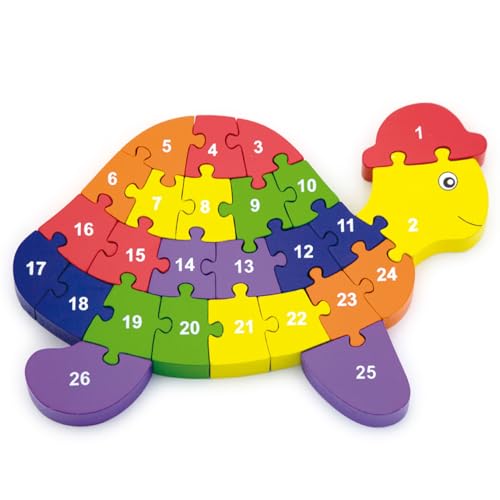 VIGA - 2-in-1 3D-Alphabet- & Zahlenpuzzle in Schildkrötenform - Holz VIGA - 2-in-1 3D-Alphabet- & Zahlenpuzzle in Schildkrötenform - Holz von VIGA