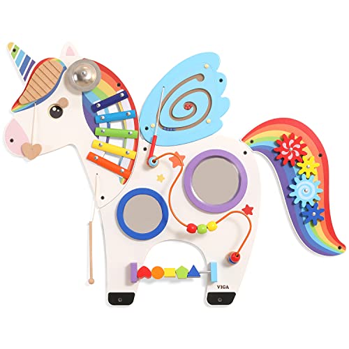 VIGA 44654 Toys – Wall Activity Panel – Einhorn von VIGA